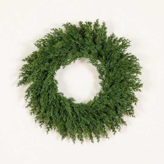 Nearly Natural 18" Artificial Real Touch Cedar Wreath